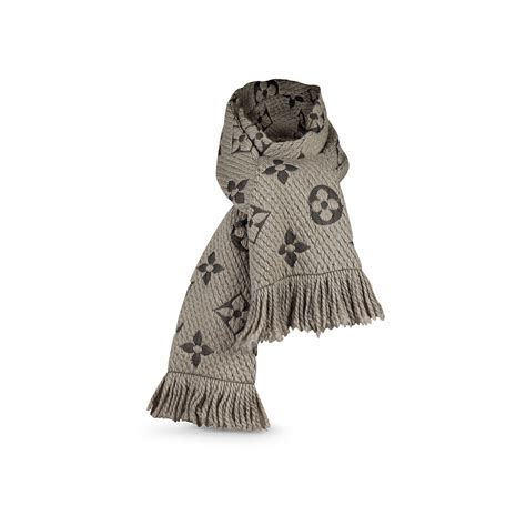 louis vuitton logomania grey|Louis Vuitton Wool Silk Logomania Scarf Charcoal Grey.